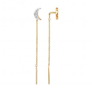 Золотые серьги SOKOLOV с бриллиантом 1021693 фото