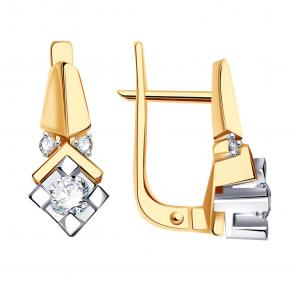 Золотые серьги Александра с бриллиантом 1021695сбк фото