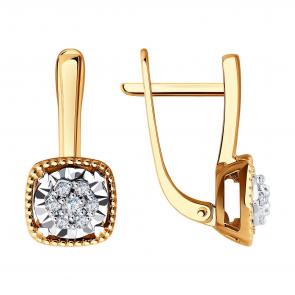 Золотые серьги SOKOLOV с бриллиантом 1021725 фото