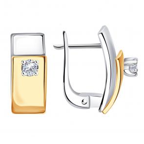 Золотые серьги Александра с бриллиантом 1021726сбк фото