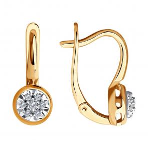 Золотые серьги SOKOLOV с бриллиантом 1021727 фото