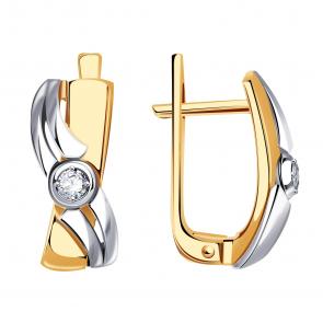 Золотые серьги Александра с бриллиантом 1021732сбк фото