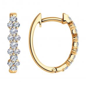 Золотые серьги SOKOLOV с бриллиантом 1021756 фото