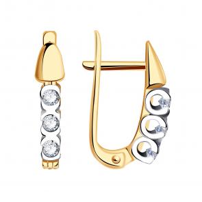 Золотые серьги Александра с бриллиантом 1021758сбк фото