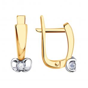 Золотые серьги Александра с бриллиантом 1021760сбк фото