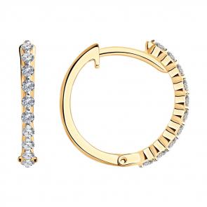 Золотые серьги SOKOLOV с бриллиантом 1021769 фото