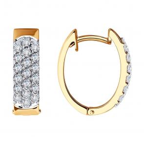 Золотые серьги SOKOLOV с бриллиантом 1021775 фото