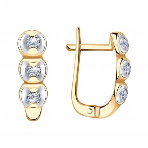 Золотые серьги Александра с бриллиантом 1021779сбк фото