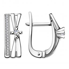 Серьги из белого золота Александра с бриллиантом 1021804сб фото