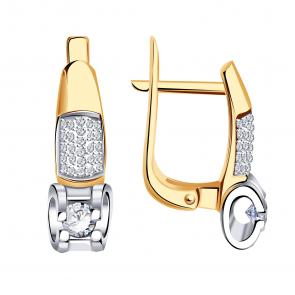 Золотые серьги Александра с бриллиантом 1021806сбк фото