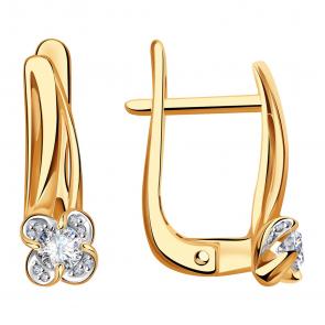 Золотые серьги Александра с бриллиантом 1021822ск фото