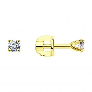 Серьги из лимонного золота SOKOLOV с бриллиантом 1021824-2 фото