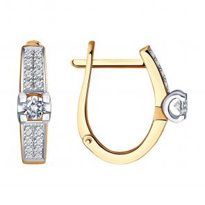 Золотые серьги SOKOLOV с бриллиантом 1021830 фото