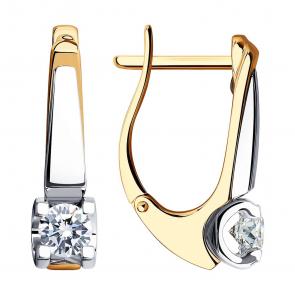 Золотые серьги SOKOLOV с бриллиантом 1021831 фото