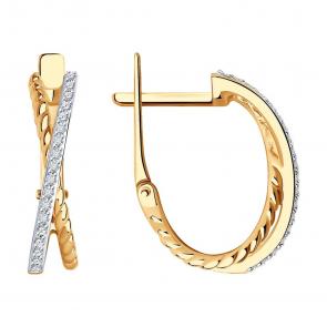 Золотые серьги SOKOLOV с бриллиантом 1021872 фото