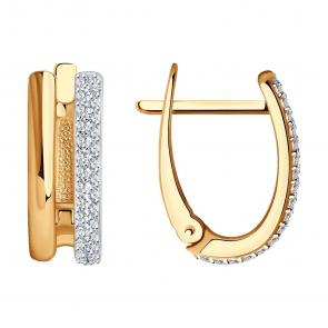 Золотые серьги SOKOLOV с бриллиантом 1021897 фото