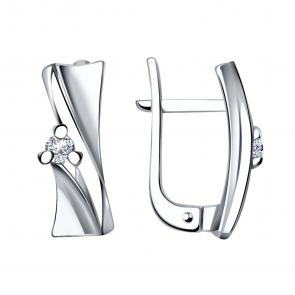 Серьги из белого золота Александра с бриллиантом 1021899сб фото