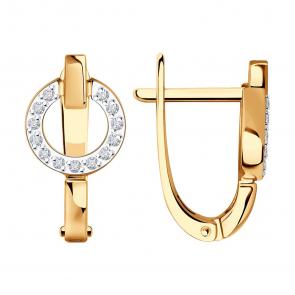 Золотые серьги SOKOLOV с бриллиантом 1021916 фото