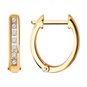 Золотые серьги SOKOLOV с бриллиантом 1021924 фото