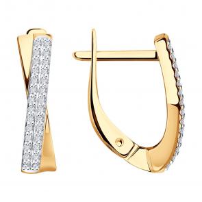 Золотые серьги SOKOLOV с бриллиантом 1021932 фото