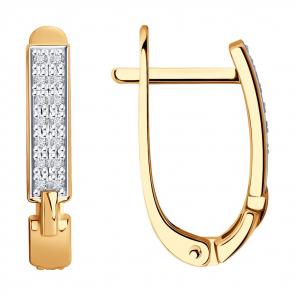 Золотые серьги SOKOLOV с бриллиантом 1021933 фото