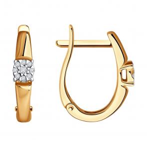 Золотые серьги SOKOLOV с бриллиантом 1021934 фото