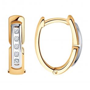 Золотые серьги SOKOLOV с бриллиантом 1021935 фото