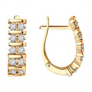 Золотые серьги SOKOLOV с бриллиантом 1021940 фото