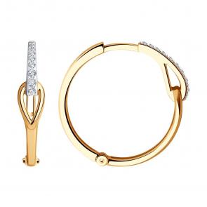 Золотые серьги SOKOLOV с бриллиантом 1021949 фото