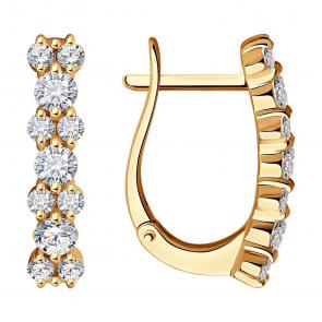 Золотые серьги SOKOLOV с бриллиантом 1021950 фото