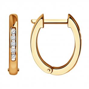 Золотые серьги SOKOLOV с бриллиантом 1021951 фото