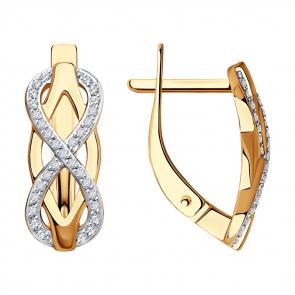 Золотые серьги SOKOLOV с бриллиантом 1021957 фото