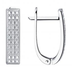 Серьги из белого золота SOKOLOV с бриллиантом 1021959-3 фото