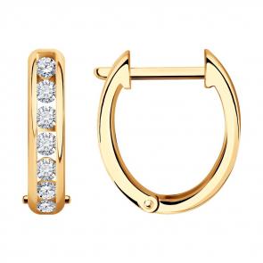 Золотые серьги SOKOLOV с бриллиантом 1021967 фото