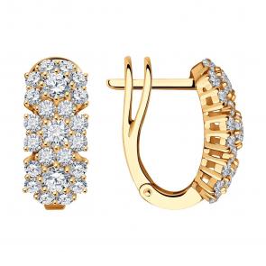 Золотые серьги SOKOLOV с бриллиантом 1021979 фото