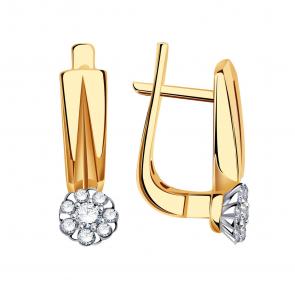 Золотые серьги Александра с бриллиантом 1021980сбк фото