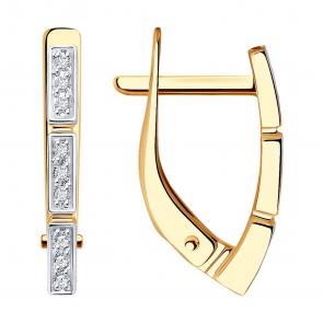 Золотые серьги SOKOLOV с бриллиантом 1021984 фото