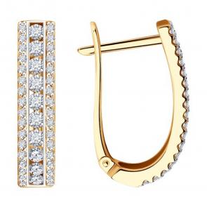 Золотые серьги SOKOLOV с бриллиантом 1021989 фото