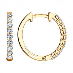 Золотые серьги SOKOLOV с бриллиантом 1021991 фото