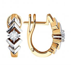 Золотые серьги SOKOLOV с бриллиантом 1022034 фото