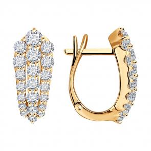 Золотые серьги SOKOLOV с бриллиантом 1022041 фото