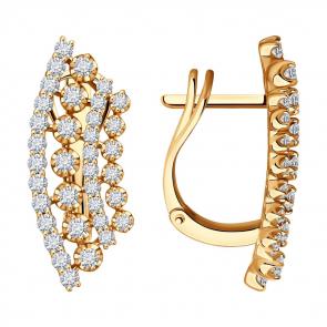 Золотые серьги SOKOLOV с бриллиантом 1022042 фото