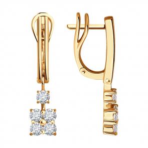 Золотые серьги SOKOLOV с бриллиантом 1022055 фото