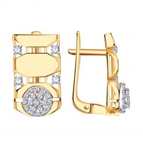 Золотые серьги Александра с бриллиантом 1022064сбк фото