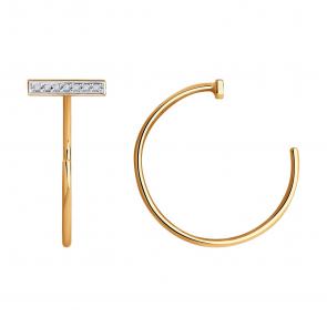 Золотые серьги SOKOLOV с бриллиантом 1022073 фото