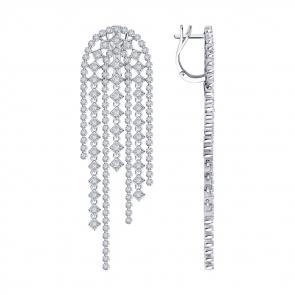 Серьги из белого золота SOKOLOV с бриллиантом 1022098-3 фото