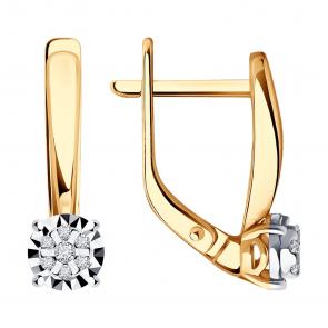 Золотые серьги SOKOLOV с бриллиантом 1022118 фото