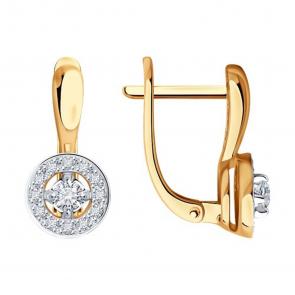 Золотые серьги SOKOLOV с бриллиантом 1022125 фото