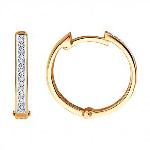 Золотые серьги SOKOLOV с бриллиантом 1022151 фото