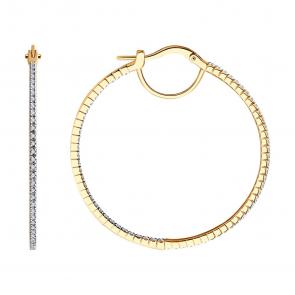 Золотые серьги SOKOLOV с бриллиантом 1022160 фото